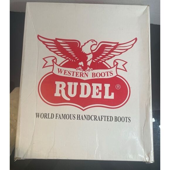 RARE🔥 RUDEL Ivory Goat Ostrich Cowboy Leather Boots Men's Size 7.5 EEWestern - Picture 9 of 15